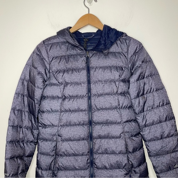 Eddie Bauer Women's XS CirrusLite Down Parka Hooded Jacket 650 Fill Blue Heather - Picture 10 of 11